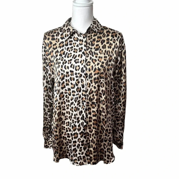 ZARA Animal print long sleeve button-down size XLarge - Picture 1 of 7